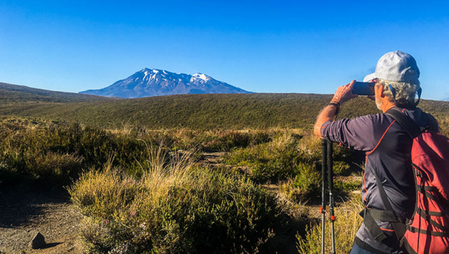 View of Mt Ngauruhoe when hiking in New Zealand North Island